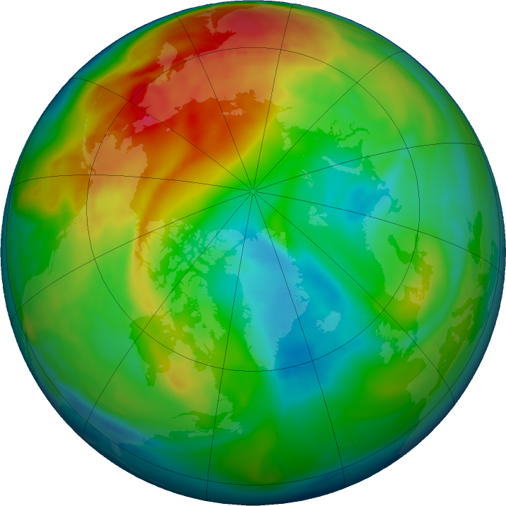 Arctic ozone map for 31 December 2020